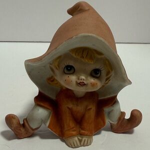 Vintage 1970’s Homco Pixie Elf Fairy Porcelain Figurine #5213
